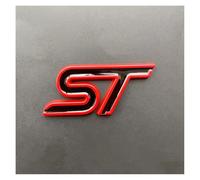 3D Metal Logo ST Badge Car Trunk Emblem for ST Sticker Accessories(Black Red)
