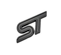 3D Metal Logo ST Emblem Car Front Grill Badge Rear Trunk Decal ST Sticker Accessories(Full Black,Front Grille)
