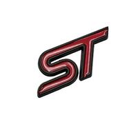 3D Metal Logo ST Emblem Car Front Grill Badge Rear Trunk Decal ST Sticker Accessories(Red Black,Trunk Sticker)