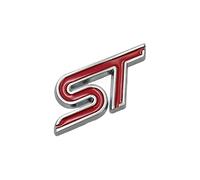 3D Metal Logo ST Emblem Car Front Grill Badge Rear Trunk Decal ST Sticker Accessories(Red Silver,Trunk Sticker)