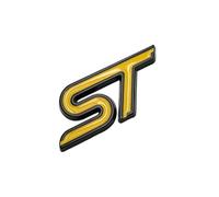 3D Metal Logo ST Emblem Car Front Grill Badge Rear Trunk Decal ST Sticker Accessories(Yellow Black,Front Grille)