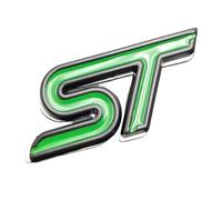 3d Metal Logo ST Emblem Car Rear Trunk Badge Decal Compatible with ST Sticker Auto Accessories(Green Black)