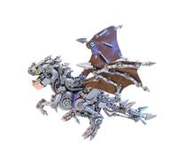 3D Metal Mechanical Dragon Model Kit, Winged Configuration Stainless Steel DIY Assembly, Modular Sci-Fi Desk Display, Adult Collector Model