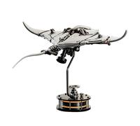 3D Metal Mechanical Dynamic Manta Rayy Model, Simulation Marine Biological Dsektop Display Gift (Kit Version/White/200+PCS)