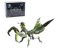 3D Metal Mechanical Mantis Model Kit with Lights - DIY Steampunk Steel Insect Puzzle, 1000+ Pcs Assembly Set for Adults, Unique Desk Decor & STEM Gift (Green)