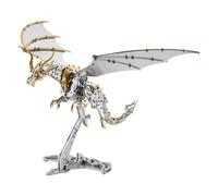 3D Metal Mechanical Thunder Pterosaur Assembly Model Kit, 373-Piece DIY Steel Puzzle with Movable Joints, Steampunk Dinosaur Decor & Display, Gift for Collectors & Hobbyists (373PCS/Gold)