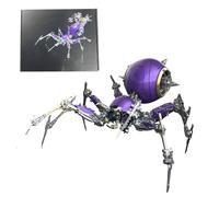3D Metal Mechanical War Spider Kit with Transparent Body & LED Light Effects | Visible Internal Gears & Mechanics for Adults Home Decor, Collector Display & Unique Gifts - 1073-Pcs