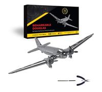 3D Metal Military Puzzles for Adults, Remarkable Douglas DC-3 3D Metal Mechanical Aircraft Model Kit, DIY Assembly Plane Model, Desktop Display & Gifts for Aviation Lovers (146PCS)
