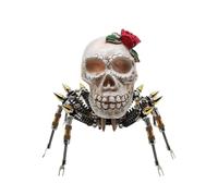 3D Metal Model Kits Puzzle for Adults, Steampunk 3D DIY Metal Assembly Mechanical Skull Spider Night Light Puzzles, Creative for Adults (200+PCS)
