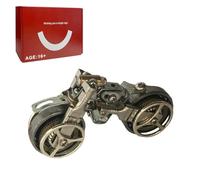 3D Metal Motorbike Model Kit, 300+ PCS DIY Steampunk Motorcycle Assembly, Stainless Steel Mechanical Puzzle, Trendy Desk Decor Craft Collectible Gift for Hobbyist & Enthusiasts