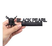 3D Metal Pirate Skull Car Emblem - Black Pearl Edition Heavy Duty Auto Badge Decal, Crossed Swords Tailgate Sticker, Waterproof Exterior Decoration for Trucks, SUVs & Off-Road Vehicles (Matte Black)