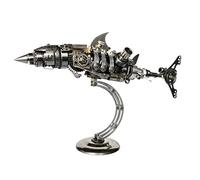 3D Metal Puzzle 209PCS Mechanical Shark Model Kit DIY Assembly Ocean Predator Display Desk Decor Collectible Build With Display Stand Creative Hobby Gift For Adults Enthusiasts