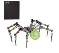 3D Metal Puzzle Aminal Model Kit, 270PCS 3D DIY Metal Mechanical Spider Model Kit with 2CM Glowing Color-Changing Crystal Ball, Unique Desk Creative Art Decorations Gift for Adults