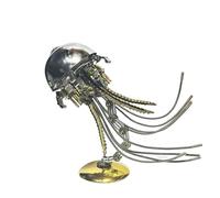 3D Metal Puzzle Aminal Model Kit, 800PCS High-Difficulty 3D DIY Metal Mechanical Jellyfish Night Light Building Kit with LED Desk Lamp, Unique Desk Creative Art Decorations Gift for Adults