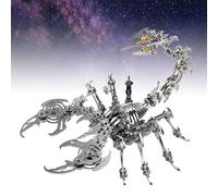 3D Metal Puzzle Construction Kit for Adults,Scorpion King Kit,DIY Mechanical Scorpion Assembly Craft Kit, for Adults Teens Birthday Gift for Children 454pcs.(Silver)