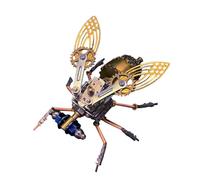 3D Metal Puzzle Drosophila for Adults, DIY Mechanical Insect Metal Construction Kit, Desktop Gift for Insect Enthusiasts (121 Pieces / Mechanical Drosophila)
