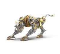 3D Metal Puzzle for Adults, 506Pcs 3D DIY Steampunk Mechanical Leopard Hunter Model Kits, Creative Art Ornament for Home & Office