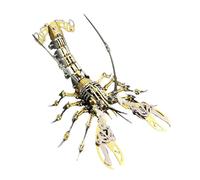 3D Metal Puzzle for Adults | Mechanical Lobster Metal Model Kit - 304 Stainless Steel DIY Assembly Set - Challenging Brain Teaser - Construciton Craft Kit (Gold)