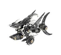 3D Metal Puzzle For Adults, Mechanical Shark Puzzles Model Kits, DIY Assembly Metal Crafts, Desk Decor, For Adults Teens Creative Gift 211pcs.(Black)