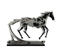 3D Metal Puzzle Horse Model Kit, 165PCS DIY Metal Assembly Steampunk Solar-Powered Mechanical Horse with Moving Gear System, Industrial Style Desk Decorations for Office & Home