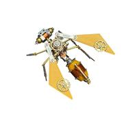 3D Metal Puzzle Insect Model Kit, 122PCS 3D Cyberpunk DIY Mechanical Glow Gear Bee Building Kit with Light Effect, Unique Desk Creative Art Decorations Gift for Adults