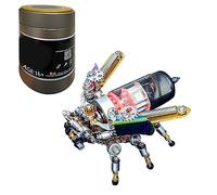 3D Metal Puzzle Insect Model Kits, 200PCS 3D DIY Assemble Mechanical Firefly Building Set with Light-Up Tail, Creative Decorations for Office & Home