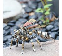 3D Metal Puzzle Kit, DIY Wasp Model Assembly, Detachable Stainless Steel Jigsaw Puzzles for Adults, Mechanical Educational Toy, Brain Teaser Desk Ornament - 126 Pieces