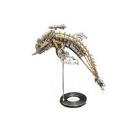 3D Metal Puzzle Mechanical Dolphin, DIY Steampunk Bionic Oceanic Creature Metal Assembly Model, STEM Educational Gifts & Creative Desk Ornament (Kit Version/700+PCS)