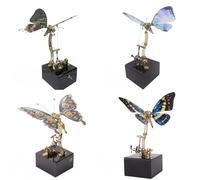 3D Metal Puzzle Mechanical Dynamics Butterfly Music Box, 300PCS DIY Metal Assembly Model with Acrylic Base to Build, Perfect for Gift and Home Decoration(All)