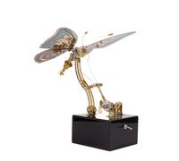 3D Metal Puzzle Mechanical Dynamics Butterfly Music Box, 300PCS DIY Metal Assembly Model with Acrylic Base to Build, Perfect for Gift and Home Decoration(Red)