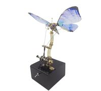 3D Metal Puzzle Mechanical Dynamics Butterfly Music Box, 300PCS DIY Metal Assembly Model with Acrylic Base to Build, Perfect for Gift and Home Decoration(Purple)