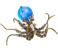 3D Metal Puzzle Model Kit,Mechanical Metal Octopus Puzzle Kit With Colorful Lights,DIY, for Kids Adults Creative Ornament 2400 Pcs.