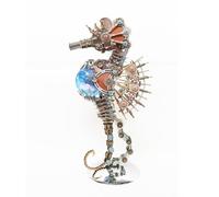 3D Metal Puzzle Model, Seahorse Model with Lamp 3D Mechanical Steampunk Metal Marine Organism DIY Assembly Toy 3D Jigsaw Puzzle Ornaments Kit for Adults to Build - 2100+ Pieces