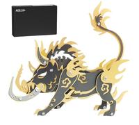 3D Metal Puzzle Mythical Beast Model Kit, 100PCS 3D Assembly Mechanical Ancient Chinese Boar Dang-Kang Building Kit, Unique Desk Creative Art Decorations Gift for Adults