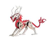 3D Metal Puzzle Mythical Beasts Model Kit, 51PCS 3D Assembly Mechanical Ya-Zi Building Kit, The Son of Chinese Dragon, Unique Desk Creative Art Decorations Gift for Adults
