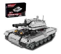 3D Metal Puzzle - RC Tank Model Kit, 5-8H Build, 12CH 2.4G Remote Control Tracked Vehicle with Launchable Soft Projectile, Desk Display for Adults Collectors, Ideal as Gift (1715PCS)