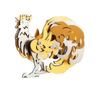 3D Metal Puzzle Zodiac Model Kit, 45PCS 3D Assembly Mechanical Rooster Building Kit, Unique Desk Creative Art Decorations Gift for Adults