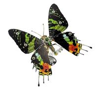 3D Metal Puzzles for Adults, 3D DIY Steampunk Mechanical Sunset Butterfly Model Kit, Birdwing Butterfly Design, Creative Assembly & Desktop Display (100PCS)