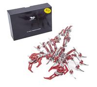 3D Metal Puzzles for Adults, Mechanical Red Scorpion King DIY Assembly Model Kit, 300+ PCS Steampunk Insect Brain Teaser Puzzles Creative Desk Ornament