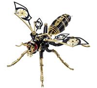 3D Metal Puzzles for Adults, Model Kits of Northern Giant Hornet, Mechanical Wasp Building Blocks, DIY Assembly, Men's Birthday Gifts (Black&Gold)