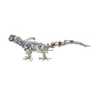 3D Metal Puzzles for Adults, Steampunk Metal Mechanical Articulated Lizard Bionic Animal DIY Assembly Model Kit with Cyber Bio-Light System, Creative Decor & Gift for Adults (1000 Pieces)