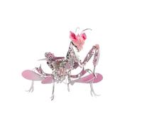 3D Metal Puzzles Insect Model kit, 100PCS DIY Assemble Steampunk Mechanical Orchid Mantis Model Kit with Articulated Joints, Creative Desk Decorations for Office & Home