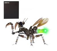 3D Metal Puzzles Insect Model kit, 300PCS DIY Assemble Steampunk Mechanical Mantis Model Kit with LED Night Light, Creative Desk Decorations for Office & Home