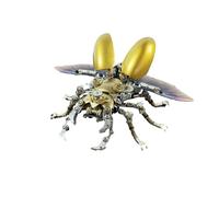 3D Metal Puzzles Insect Model Kit, 380PCS DIY Assembly Steampunk Metal Mechanical Silver-horn King, Creative Desk Decorations for Office & Home