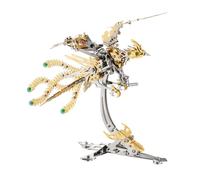 3D Metal Puzzles Phoenix Model Kit, 358PCS DIY Assembly Steampunk Metal Mechanical Ancient Chinese Beast Phoenix Model Kit with Movable Wing, Creative Desk Decorations for Office & Home