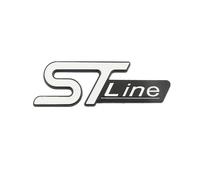 3D Metal Red Logo Emblem Sticker Car Badge Trunk Decal ST Line Accessorie(White black)