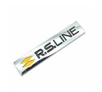 3D Metal RS Line Logo Rear Trunk Emblem Badge Side Car Sticker Decals Compatible with Car Styling Accessories Personalized car stickers(Chrome silver)