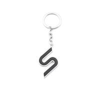 3D Metal S Car Keychain Key Chain Ring Keyring Key Holder Badge(Black)