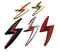 3D Metal S Lightning Logo Car Trunk Badge Badge Decal Compatible with S14 S15 200SX 240SX Accessories(Red Black)