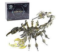 3D Metal Scorpion Model Kit, 200+ PCS Steampunk Mechanical Insect Puzzle for Adults, K-Gold Plated Stainless Steel DIY Craft Assembly Desk Decor, Bionic Mecha Art Gift for Men Women Teens 16+